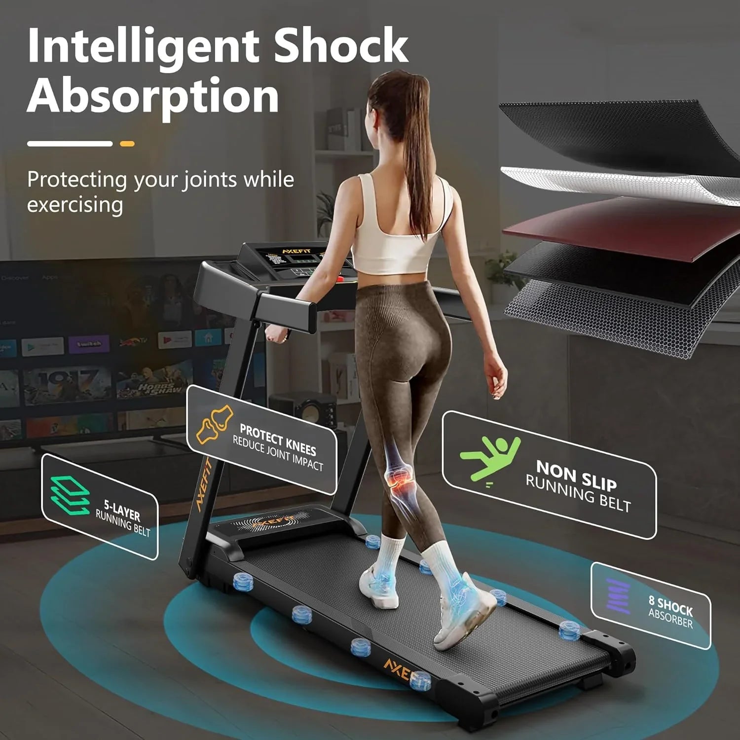 2.5 HP Portable Treadmill with Inclined Walking Pad Panel and Remote 4-in-1 Walking Treadmill