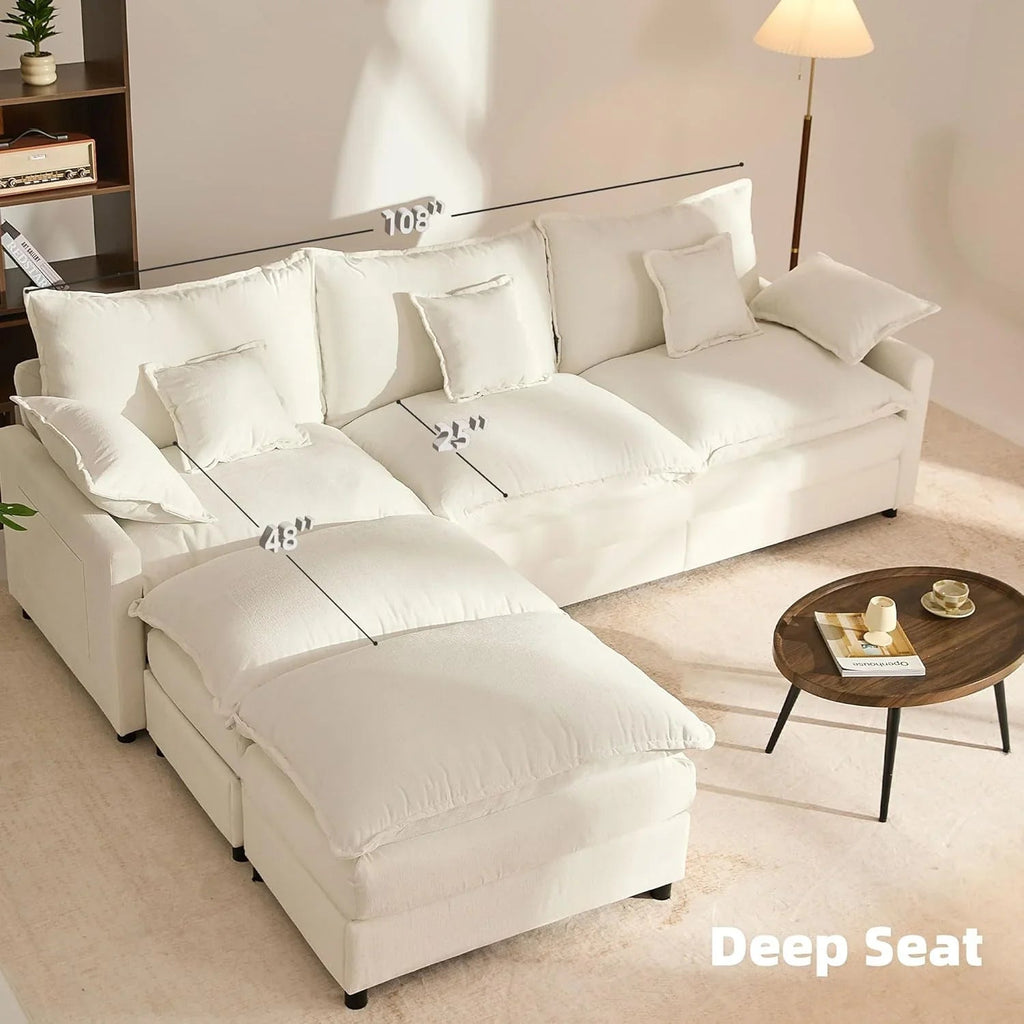 108" U-shaped sofa modular sofa Comfortable cloud sofa