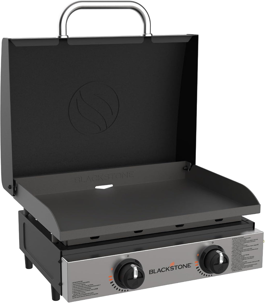Blackstone 1666 22" Tabletop Griddle with Stainless Steel Faceplate, Powder Coated Steel, Black