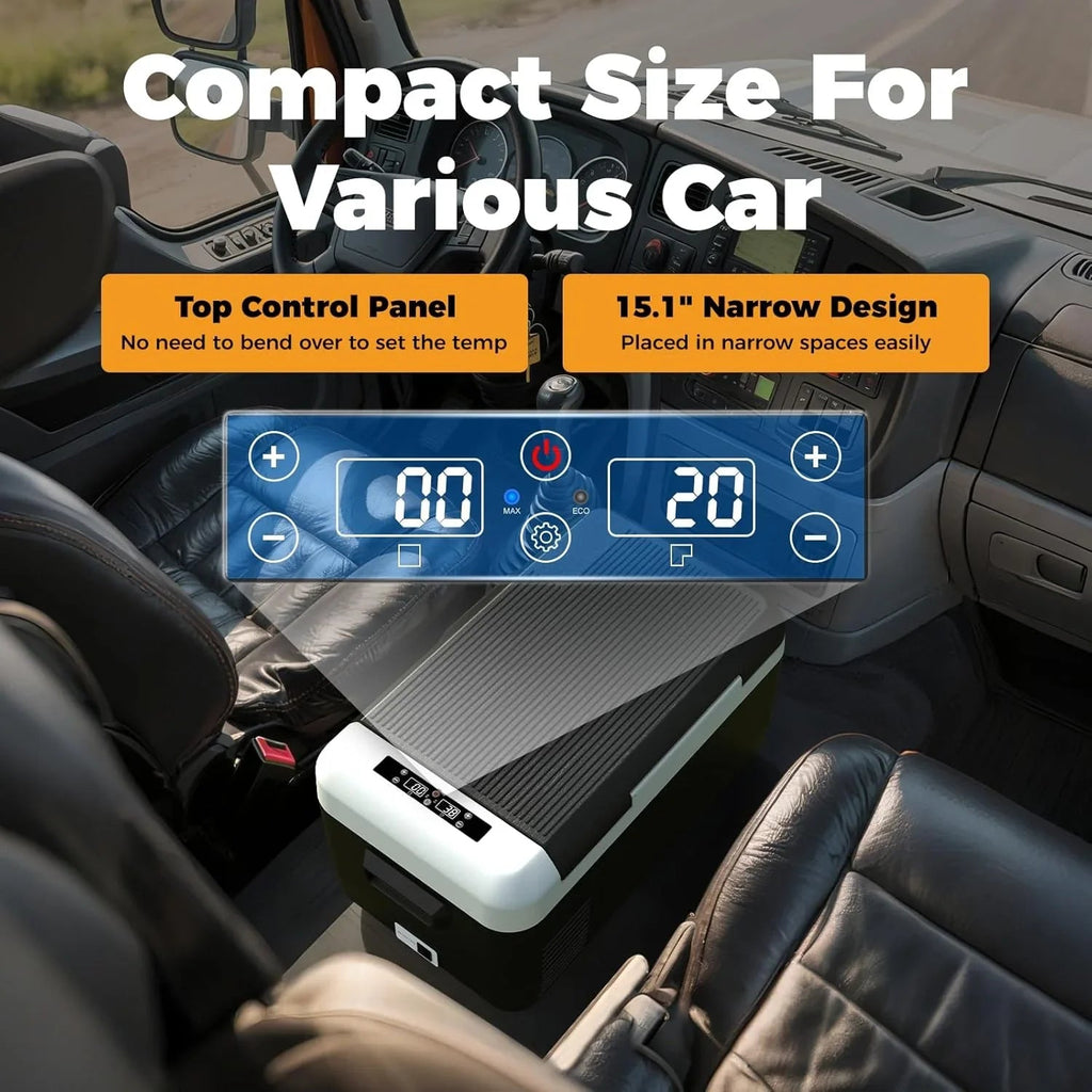 12V Refrigerator 21 Quart Portable Freezer 50 Hours Keep Cool Electric Cooler Car Refrigerator