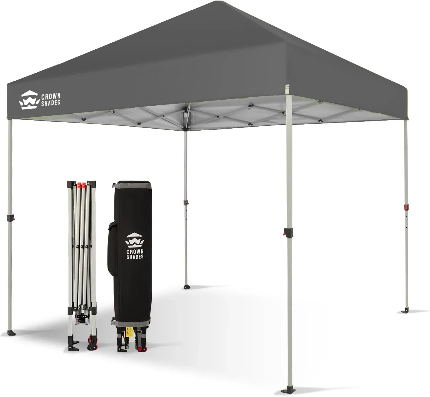10x10 Pop-Up Awning One-Click Installation Beach Tent Outdoor Sunshade Silver Coated Top