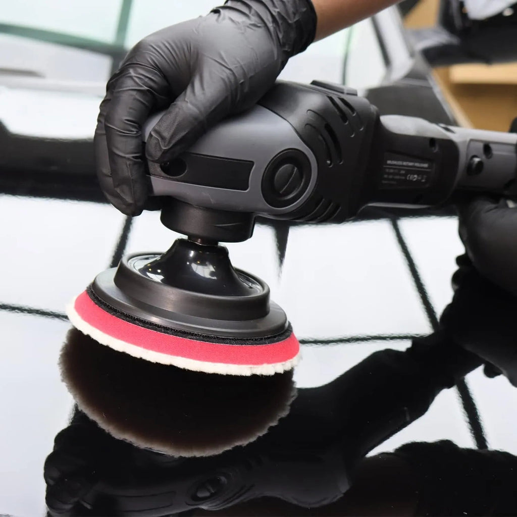 18V Cordless Car Polisher, 15mm Orbit 2000-4800 OPM Portable Buffer Polisher with 7 Variable Speed 2Pcs 4.0Ah Battery, 6 Sponge Pads,2 Wool Pad, Tool Bag for Car Polishing, Waxing