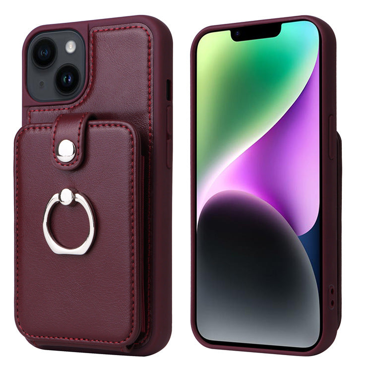 Leather Iphone Wallet Case With Card Holder