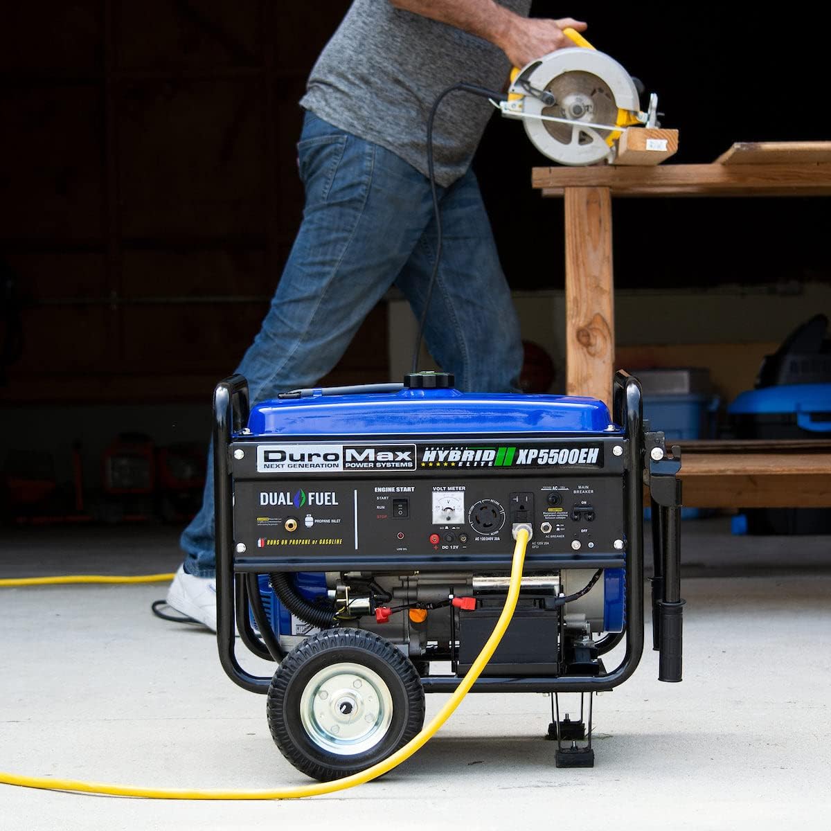 DuroMax XP13000EH 13,000-Watt Dual Fuel Portable Generator - Gas & Propane, Electric Start, Whole Home Backup Power, Transfer Switch Ready, RV & Emergency Ready