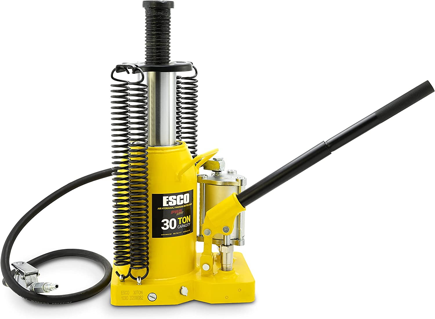 ESCO 30 Ton Pro Series Air Hydraulic Bottle Jack Heavy Duty Lifting for Automotive and Industrial Use