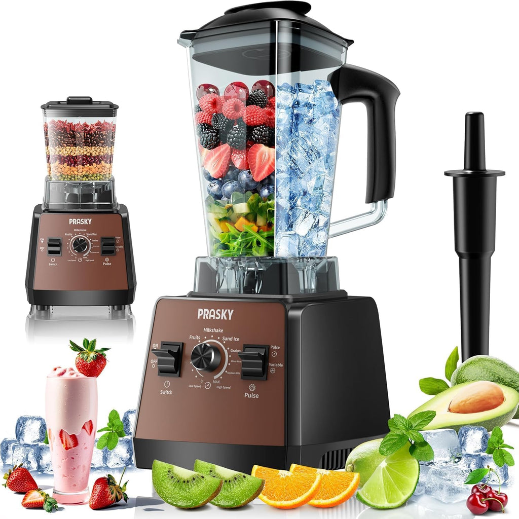 2400W High Speed Countertop Blender, 101oz Large Capacity, BPA-Free, 25000 RPM Blenders for Smoothies, Ice Crushing, Soups, Nut Butters & Baby Food (Gray, 3L)