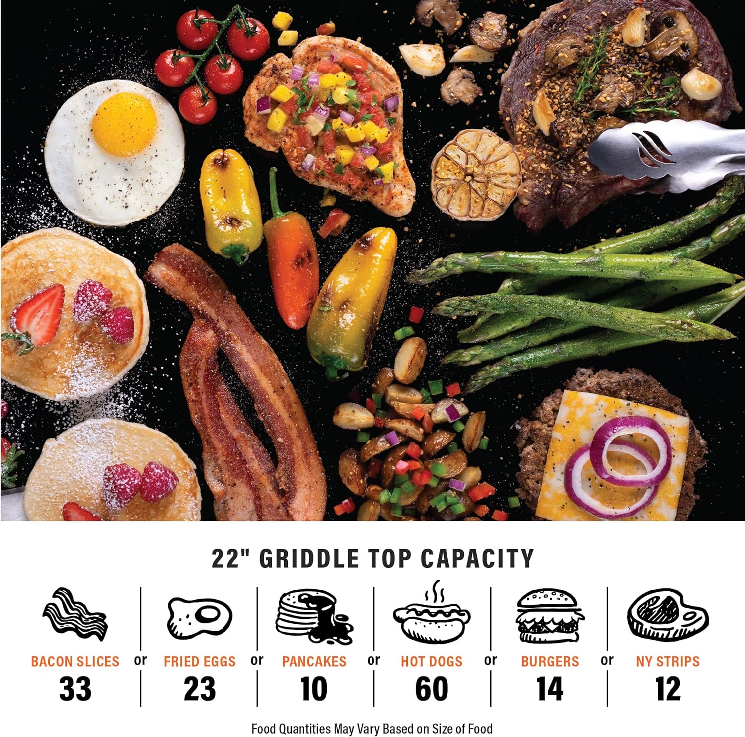 Blackstone 1666 22" Tabletop Griddle with Stainless Steel Faceplate, Powder Coated Steel, Black