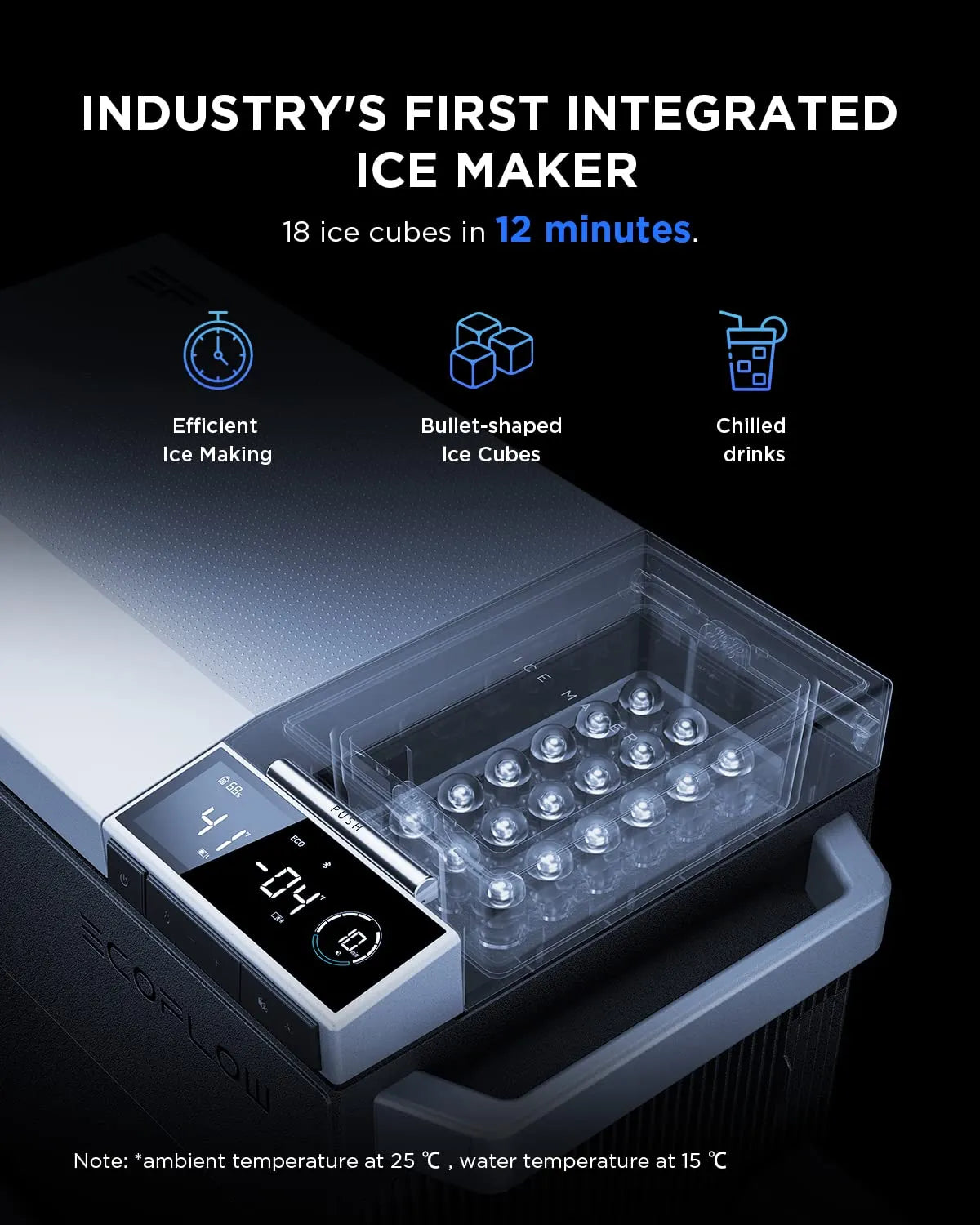 Car Refrigerator, 40 Qt(38L) Portable Refrigerator, Electric Cooler with Ice Maker, Dual Zone WIFI APP Control(-13 ~50 ), 12/24V DC/AC For Camping, Travel, Fishing, Outdoor, Truck