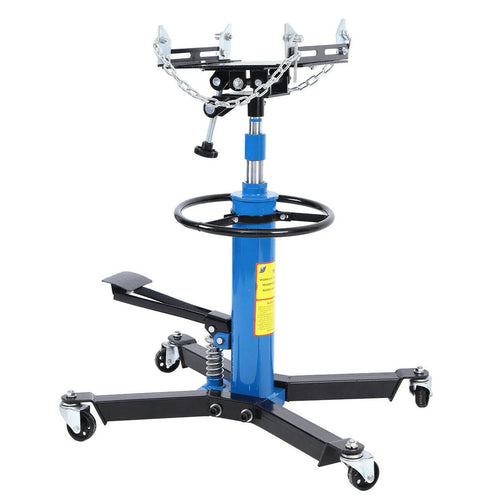 1660 Pounds Hydraulic Car Transmission Jack Vertical Lift with 360掳 Swivel Wheel Pedal ,Blue,33"-70"(0.75Ton)