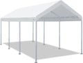 ADVANCE OUTDOOR 10x20 ft Heavy Duty Carport Potable Car Canopy Garage Party Tent Boat Shelter, Adjustable Height from 9.5 ft to 11 ft, Beige