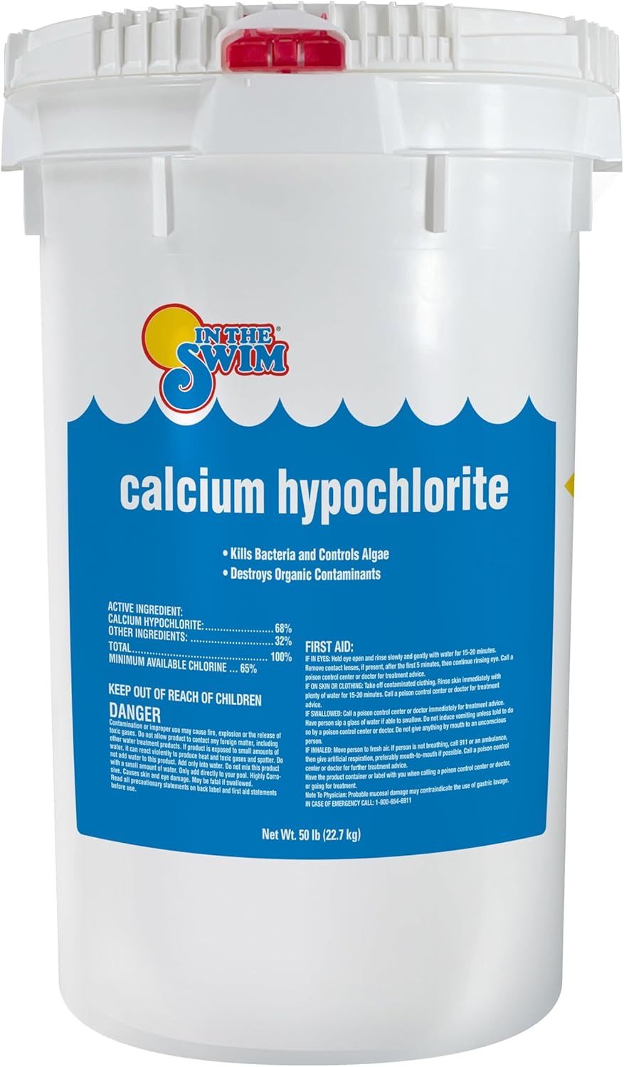 In The Swim Pool Shock 68% Cal-Hypo Granular Sanitizer for Crystal Clear Water Defends Against Bacteria, Algae, and Microorganisms