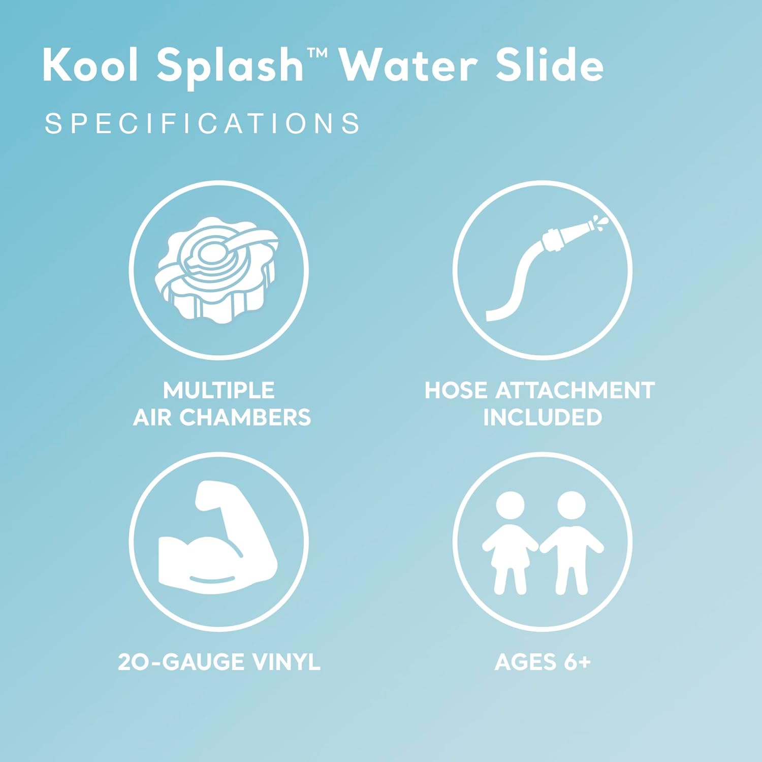 Intex Kool Splash Inflatable Water Slide Swimming Pool Play Center with Built in Sprayers for Kids and Adults, Ages 6 and Up, Blue
