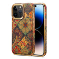 Retro Flower Series Iphone Wallet Case With Card Holder