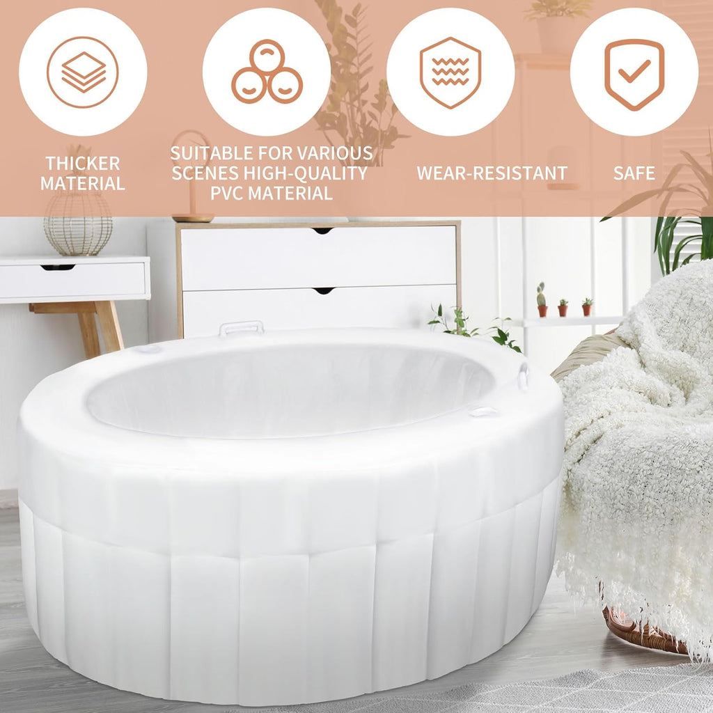 1 Set Birth Pool with Liner Including 1 Inflatable Home Birthing Pool 1 Liner Birthing Tub White Water Birth Tub for Labor Expectant Mothers Doula Midwife Supplies 65 L x 55 W x 26 H