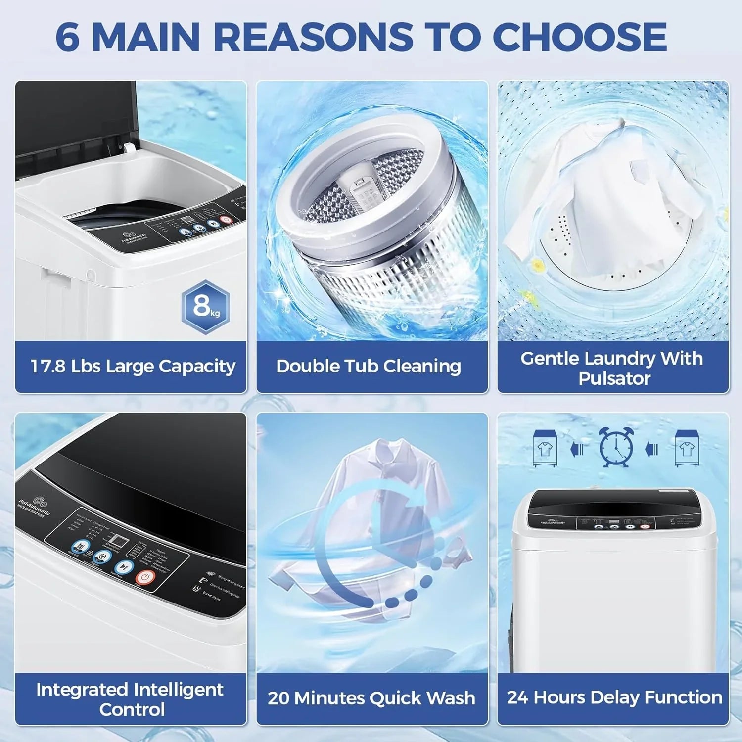 20Lbs Portable Washing Machine Nictemaw Portable Washer 2.8 Cu.ft Washer and Dryer Combo