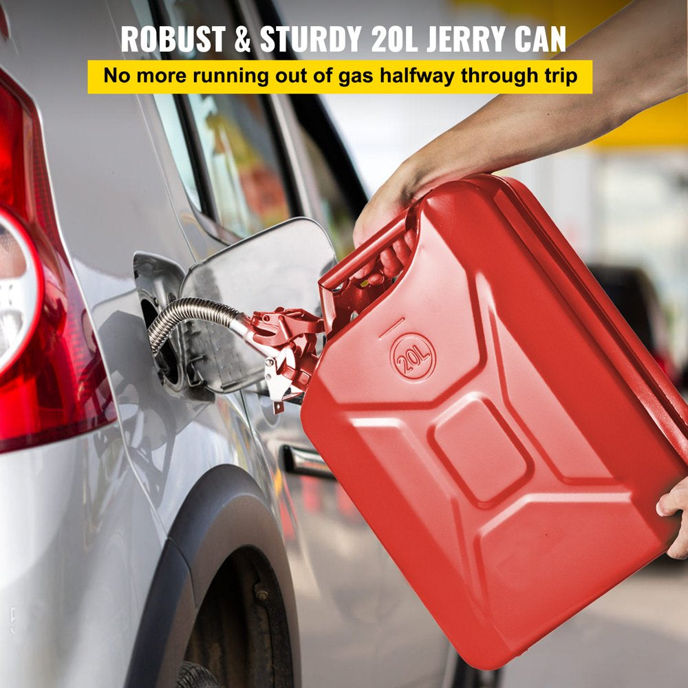 VEVOR Jerry Fuel Can with Flexible Spout System, 5.3 Gallon/20 L