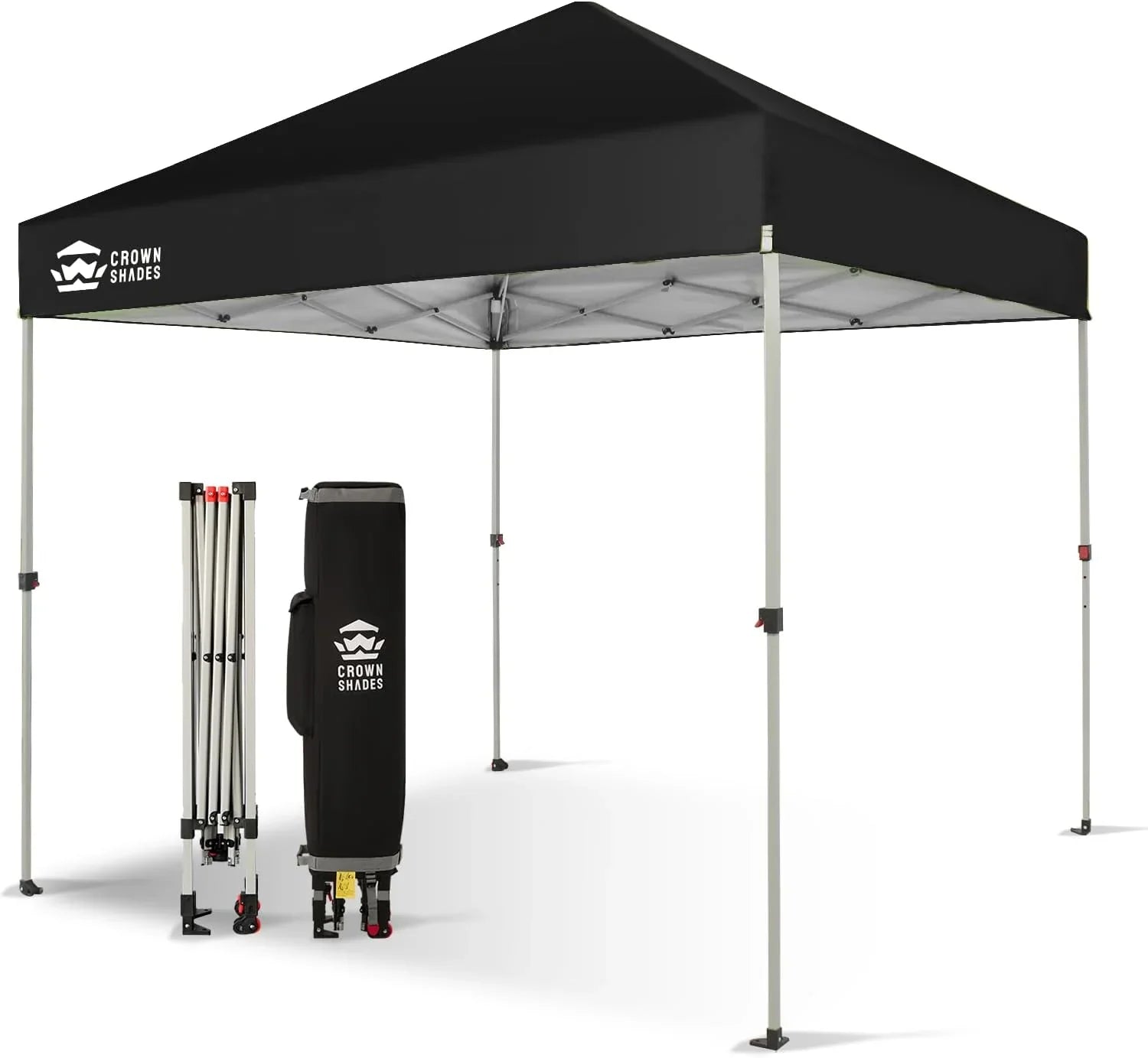 10x10 Pop-Up Awning One-Click Installation Beach Tent Outdoor Sunshade Silver Coated Top