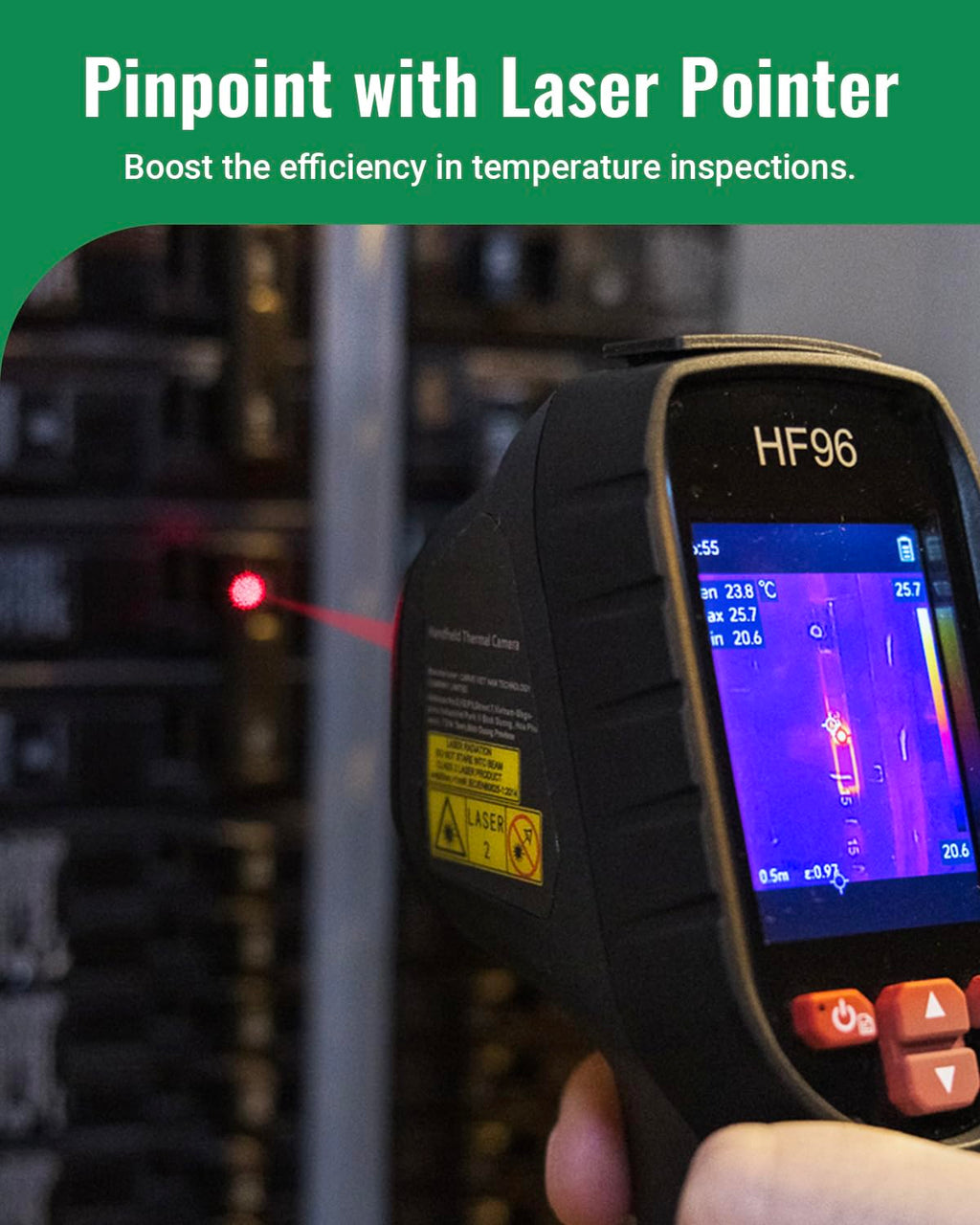 Thermal Camera, Super Resolution 240 x 240, Thermal Imaging Camera with Laser Pointer, 96 x 96 IR Resolution, 25 HZ Infrared Camera,-4°F to 1022°F, 50°FOV, 8h Battery Life Thermal Imager