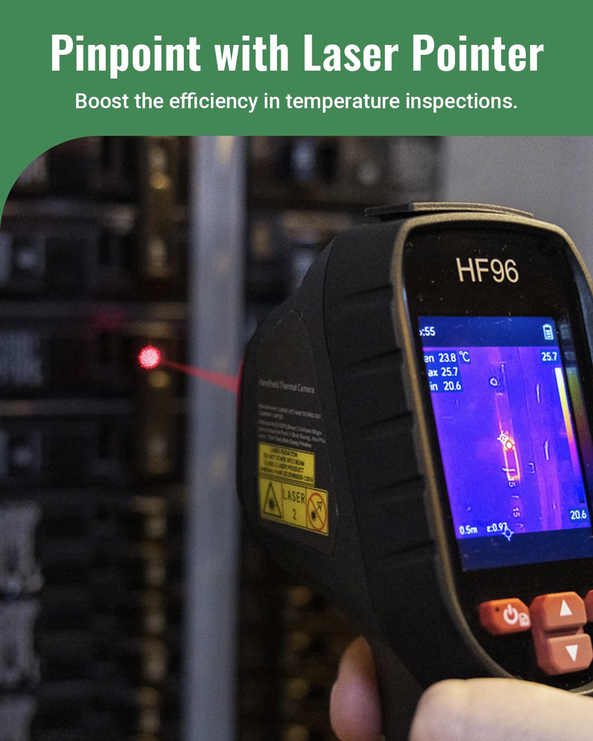 Thermal Camera, Super Resolution 240 x 240, Thermal Imaging Camera with Laser Pointer, 96 x 96 IR Resolution, 25 HZ Infrared Camera,-4°F to 1022°F, 50°FOV, 8h Battery Life Thermal Imager
