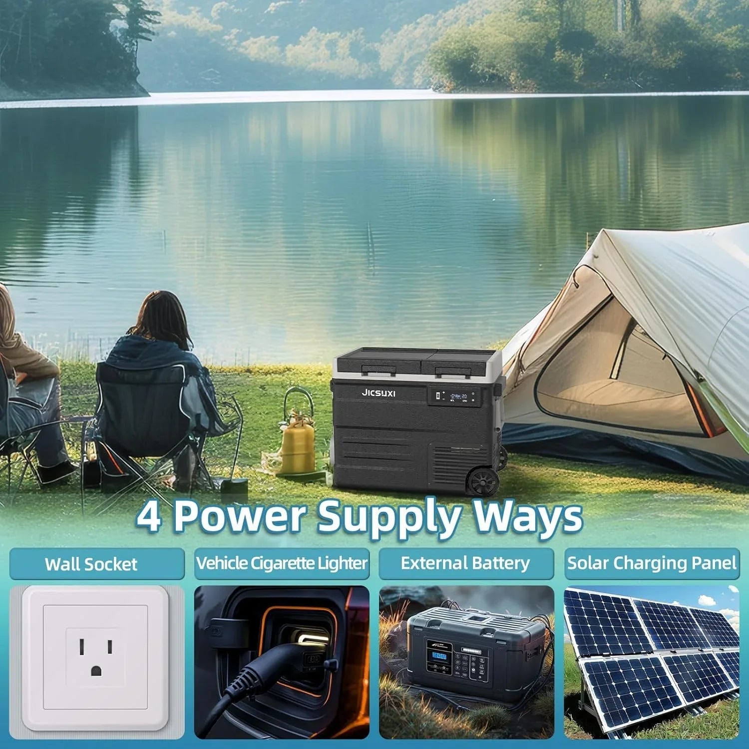 12V Car Refrigerator 17 Quart Portable Freezer 12 Car Fridge -4F~68F Compressor Electric Cooler