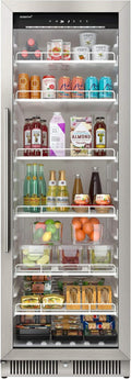 EdgeStar VBM101 22" Wide 10.1 Cu. Ft. Commercial Beverage Merchandiser – Stainless Steel, Temp Alarm, Reversible Door