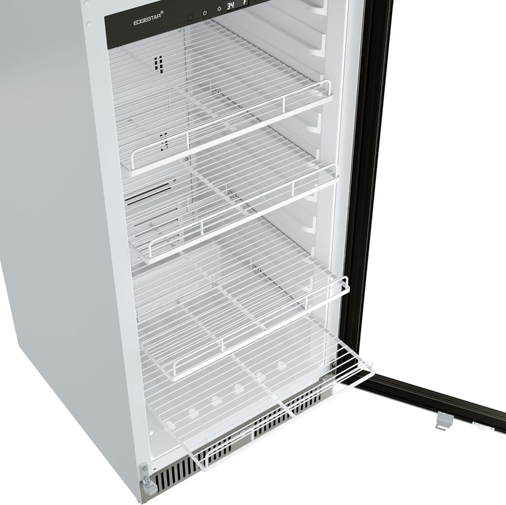 EdgeStar VBM101 22" Wide 10.1 Cu. Ft. Commercial Beverage Merchandiser – Stainless Steel, Temp Alarm, Reversible Door