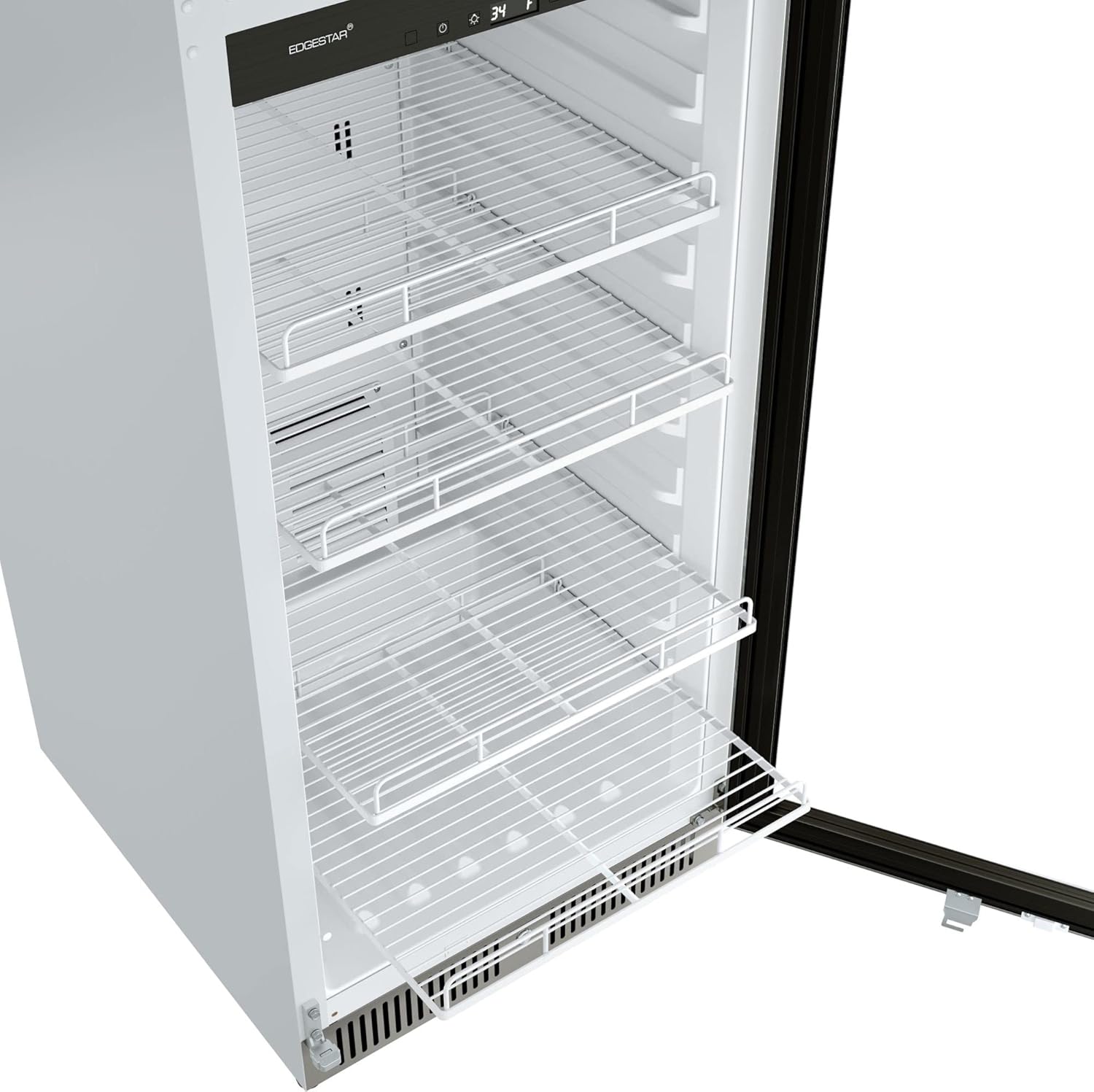 EdgeStar VBM101 22" Wide 10.1 Cu. Ft. Commercial Beverage Merchandiser – Stainless Steel, Temp Alarm, Reversible Door