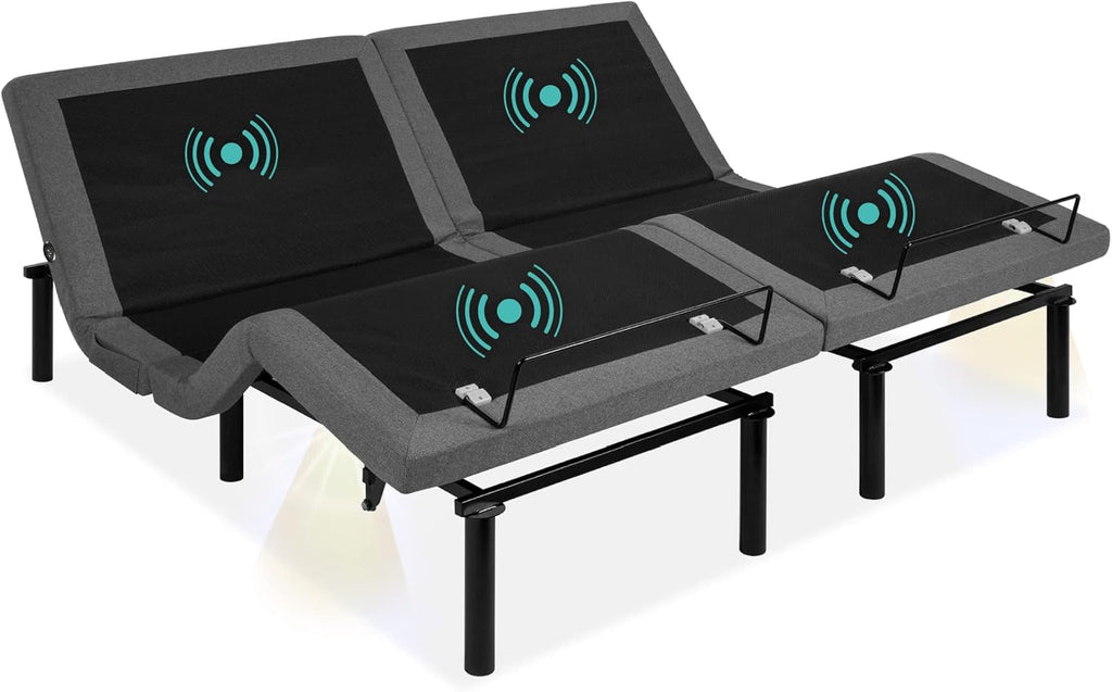 Best Choice Products Ergonomic Twin XL Size Adjustable Bed Frame, Electric Base w/Wireless Remote Control, Nightlight, Massager, 2 USB Ports